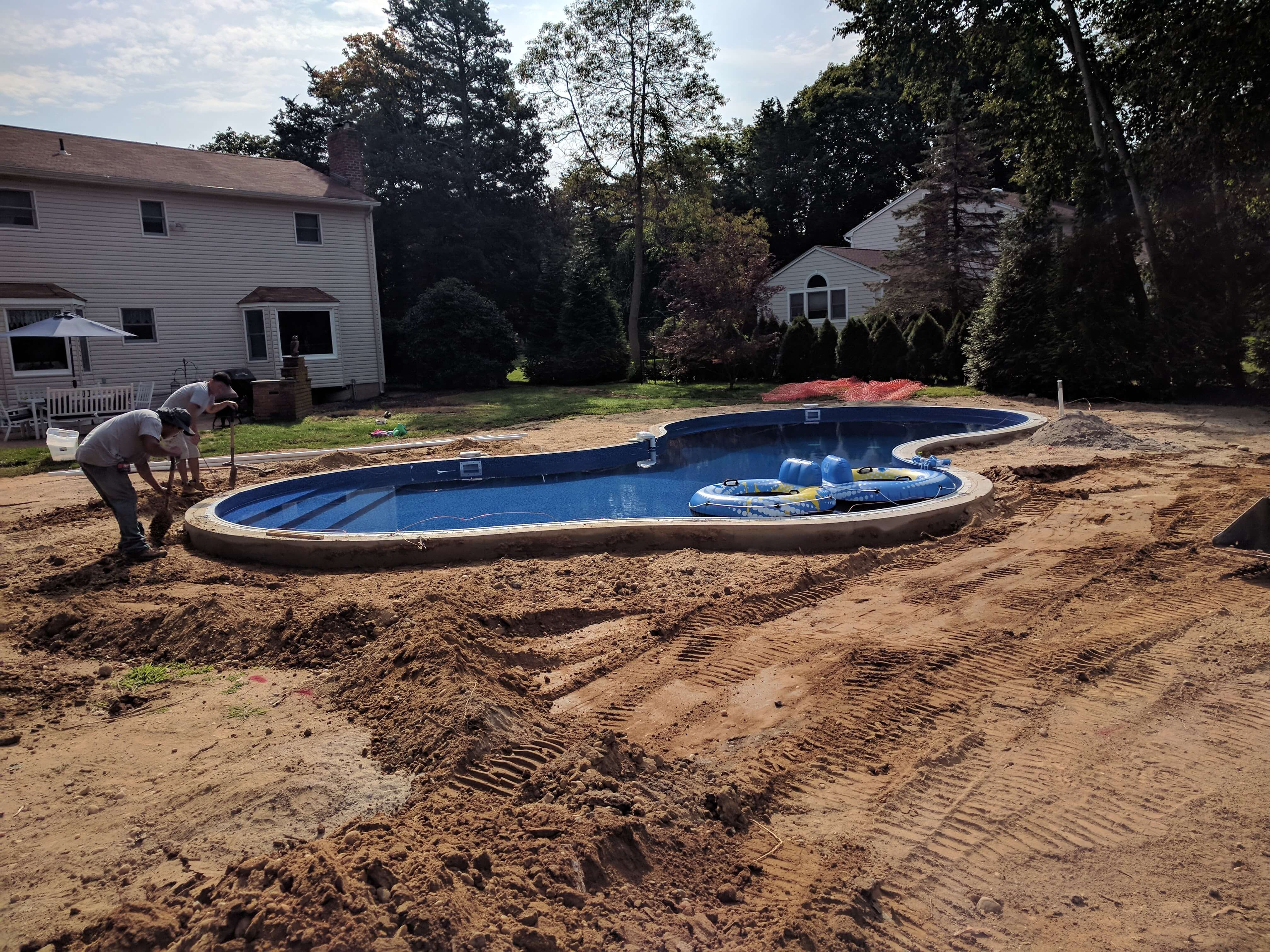 Backyard before pond installation